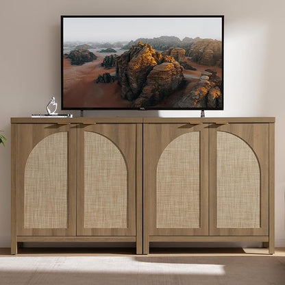 SICOTAS Rattan Sideboard Buffet Cabinet - Image 4