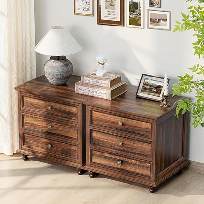 Joaxswe 24" Wide Farmhouse Night Stand Set of 2, Large End Table - Image 8