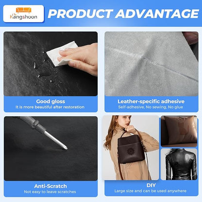 Leather Repair Patches, 17X158 Inch Self-Adhesive Leather Repair Tape, Stretch - Image 3