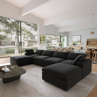 JACH 160.6" U-Shaped Sectional Couch, Modern Modular Convertible Sofa - Image 5