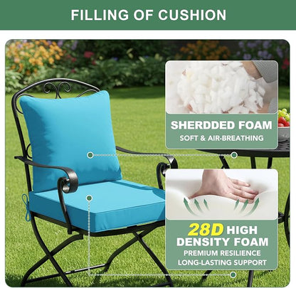 Summsun Outdoor Chair Cushions Set of 2, Waterproof Backrest and Seat Cushion - Image 4