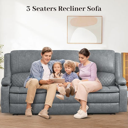 Yolsali 3-Seater Recliner Sofa, Manual Reclining Couch - Image 8
