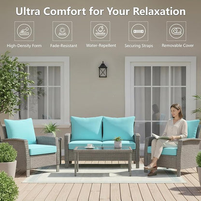 24x24 Inch Outdoor Chair Cushions Set of 4, Patio Furniture Cushions - Image 2