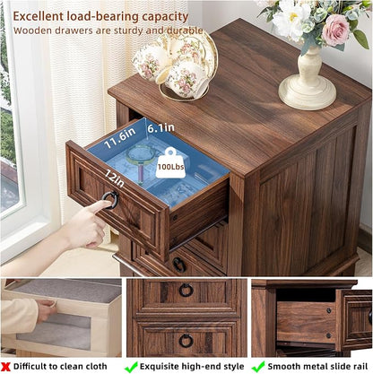 Joaxswe Farmhouse Nightstand Set of 2, 18 Inch End Table - Image 5