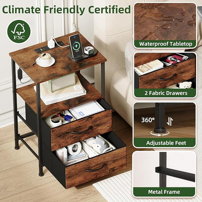 Somdot Nightstands Set of 2, End Tables - Image 6