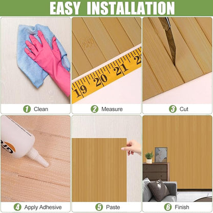 Bamboo Wall Panel for Interior Wall Decor, Renewable Pole Wrap Wainscoting Roll - Image 5