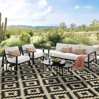 SAND MINE Reversible Mats, Plastic Straw Rug, Modern Area Rug, Large Floor Mat - Image 6