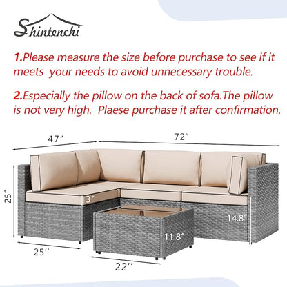 5 Piece Outdoor Patio Furniture Set, All Weather Conversation Set - Image 6