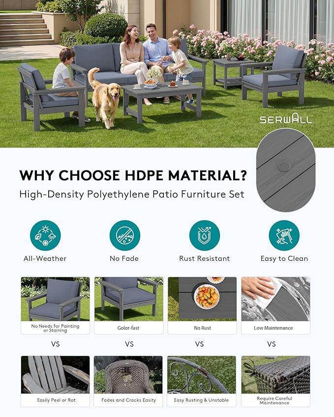 SERWALL HDPE Patio Furniture Set - Image 4
