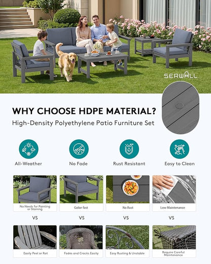 SERWALL HDPE Patio Furniture Set - Image 4