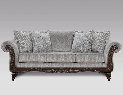 Hernen Carved Wood Frame Sofa by RoundhillFurniture