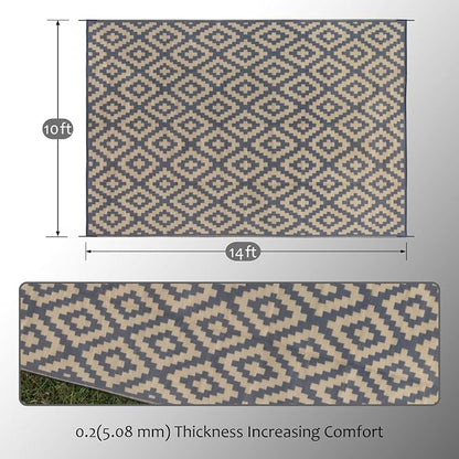 SAND MINE Reversible Mats, Plastic Straw Rug, Modern Area Rug, Large Floor Mat - Image 2