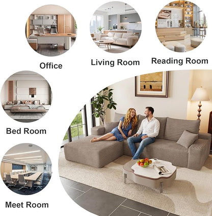 95" Cloud Sectional Couch with L-Shape Chaise, Modular Comfy Sofa Chaise Longue - Image 7