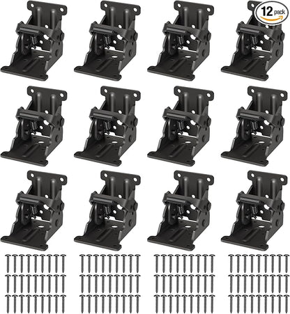 12 Pack Folding Brackets, Self-Lock Hinge by Spiglamm