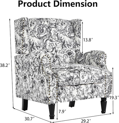 Pia Ricco Set of 2 Floral Accent Chairs, High Back Upholstered Armchairs - Image 2