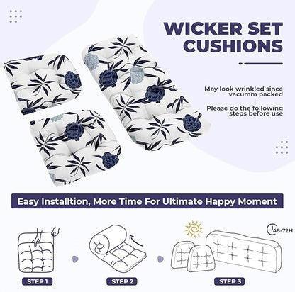 DANGHOOGY Wicker Chair Cushions, Waterproof Outdoor Loveseat Cushions - Image 6