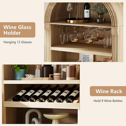 71" Tall Arched Wine Bar Cabinet - Image 5