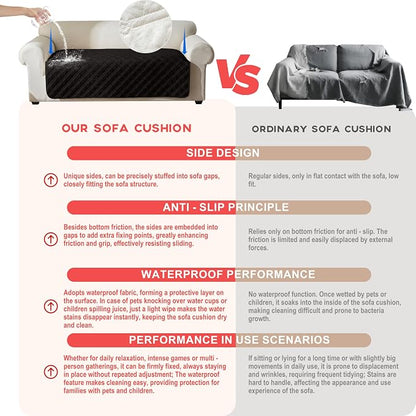 Genina Waterproof Couch Cover, Washable Anti-Slip 67 inch Sofa Covers - Image 3