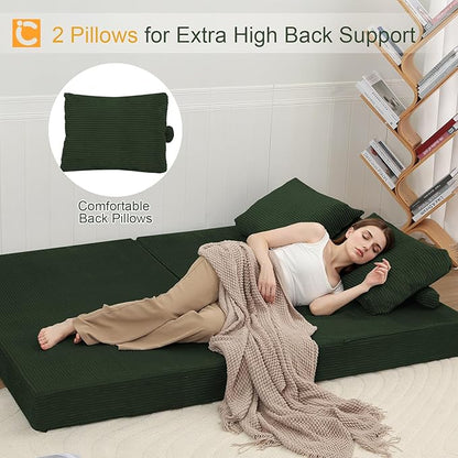 COMAX Futon Sofa Bed, Convertible Folding Sofa Bed, Boneless Couch Loveseat - Image 5