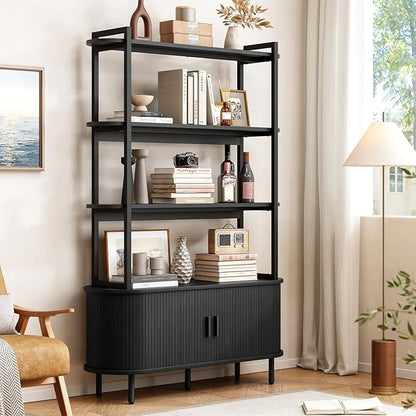 ONBRILL 71" Tall Bookshelf, 4-Tier Book Shelf by ONBRILL