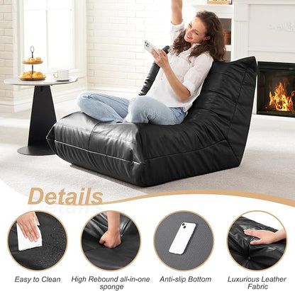 Hobestluk Giant Bean Bag Chair Lazy Floor Sofa, Memory Foam Fireside Sofa - Image 5