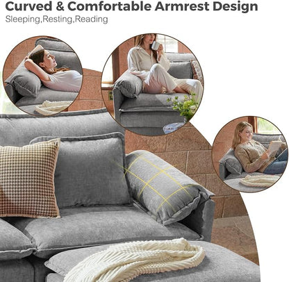 ELUCHANG Oversized 153" Modular Sectional Sofa, Comfy Cloud Couch, U Shaped - Image 5