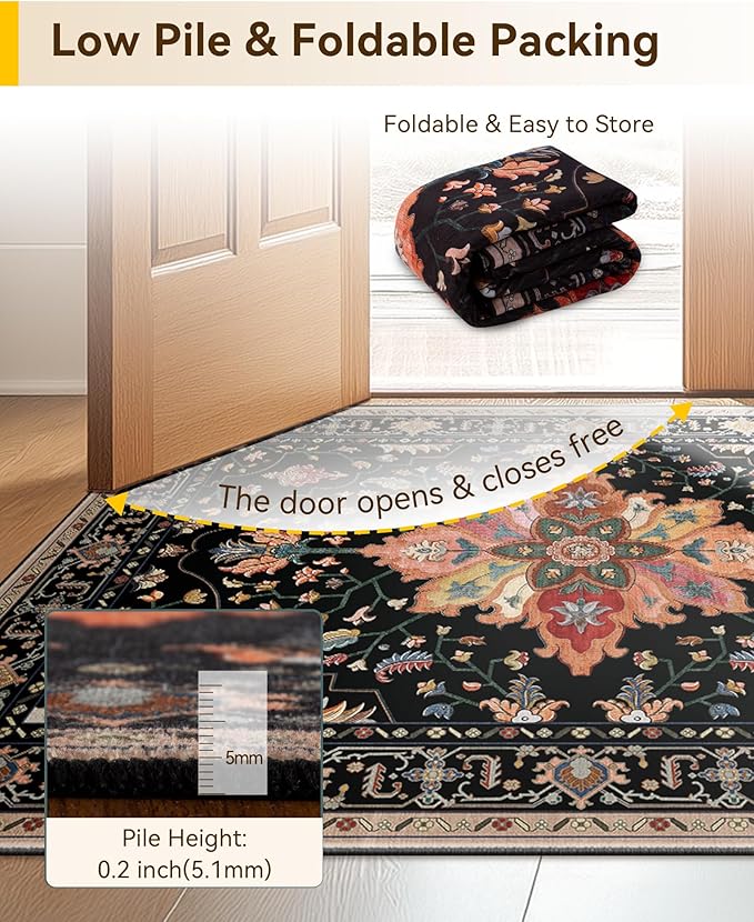 RELEANY Area Rugs 3'x8' Runner Rug Non Slip Washable - Image 6