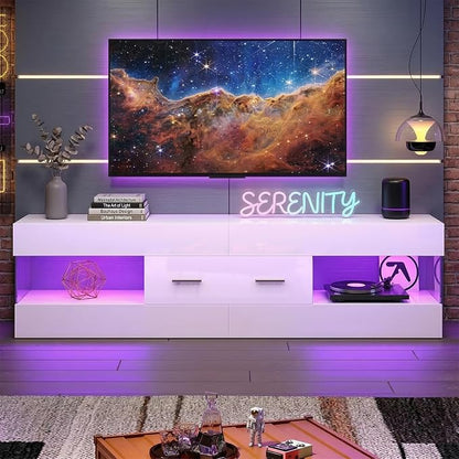 Bestier TV Stand for 55/60/65 Inch TV, High Gloss Modern TV Stand - Image 6