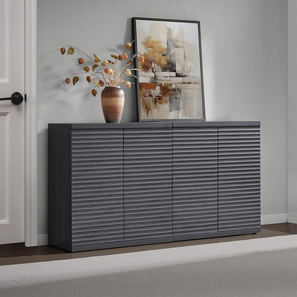 SICOTAS Buffet Cabinet with Storage Accent Sideboard Modern Credenza with Doors - Image 7