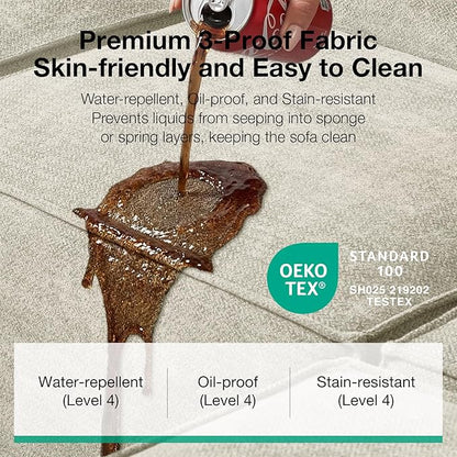 Novilla 134" Modular Sectional Sofa, No Assembly Cloud Sectional Couch - Image 3
