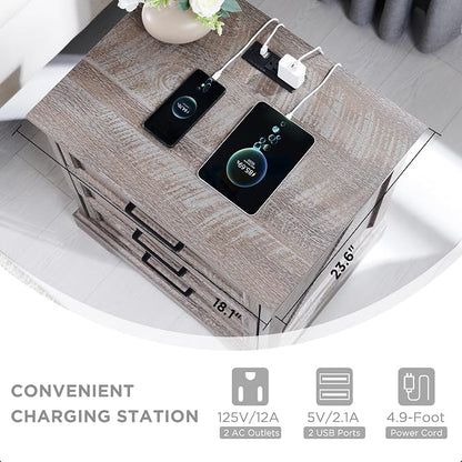ACCOHOHO Farmhouse Nightstand - Image 5