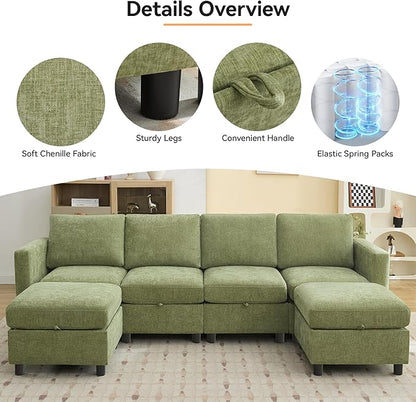 WUTUTUEE 58”Modular Sectional Loveseat Sofa, Modern Love Seat 2 Seater Sofa - Image 4