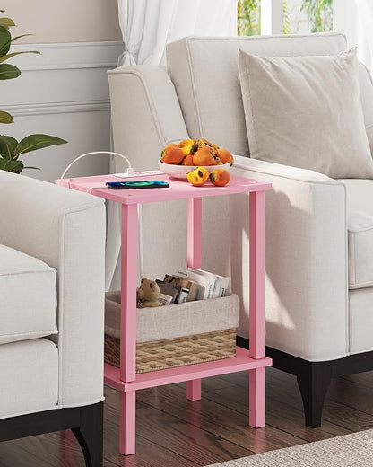 TUTOTAK End Table with Charging Station, Small Side Table with Outlets - Image 8