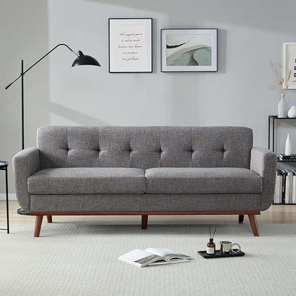 Kingfun 77.2" W Loveseat Sofa, Mid Century Modern Decor Love Seat Couches - Image 3