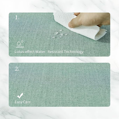 BALCONY & FALCON Placemats Set of 4 Faux Linen Cloth Place Mats Washable - Image 3