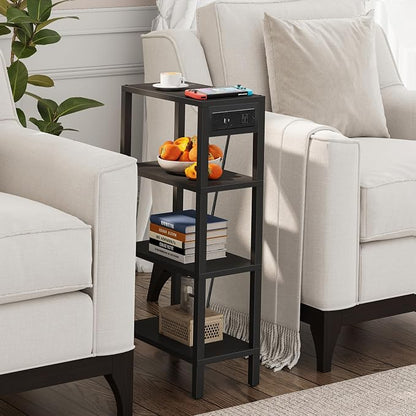 TUTOTAK Narrow Side Table with Charging Station, Small End Table with USB Ports - Image 5