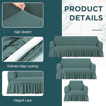 Fanfanwin 3 Pcs Sofa Slipcover Set - Image 4