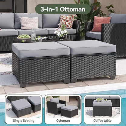 Aoxun 7 Piece Outdoor Patio Furniture Set 6 Seats, Outdoor Sectional - Image 5