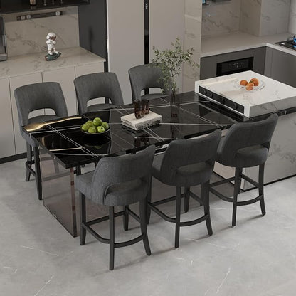 VKNOW Bar Stools Set of 6, Modern Counter Stools - Image 3