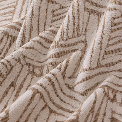 VClife Boho Couch Cover, Abstract Cream and Khaki Line Geometric Jacquard Couch - Image 7