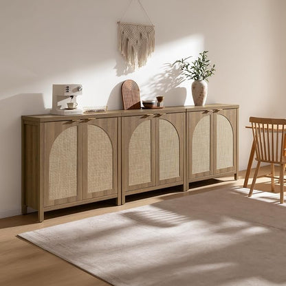 SICOTAS 102" W Rattan Sideboard Buffet Cabinet - Image 3