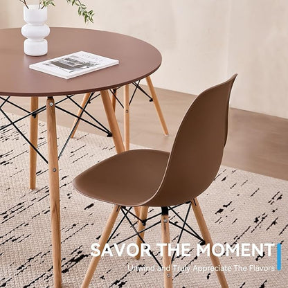 5-Piece Round Dining Table Set, Small 35.5" Kitchen Table Chairs Set of 4 Space - Image 8