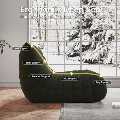 WHGBJA Bean Bag Chairs for Adults, Memory Foam Couch Loveseat Sofa Chair - Image 5