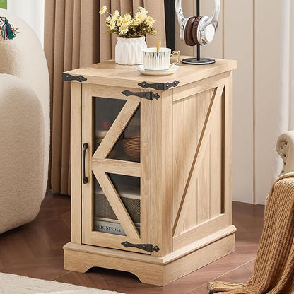 Joaxswe Narrow Night Stand for Small Spaces, Farmhouse Side End Table by Joaxswe