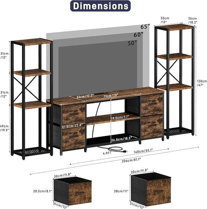 LED TV Stand Bookshelf Combo - Image 2