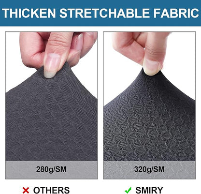 Smiry Waterproof Seat Covers for Dining Room Chairs Set of 6, Stretch Jacquard - Image 4