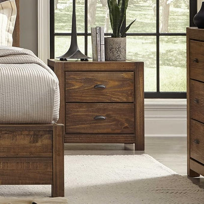 Grain Wood Furniture Montauk 2-Drawer Bedside Nightstand, Solid Wood - Image 2