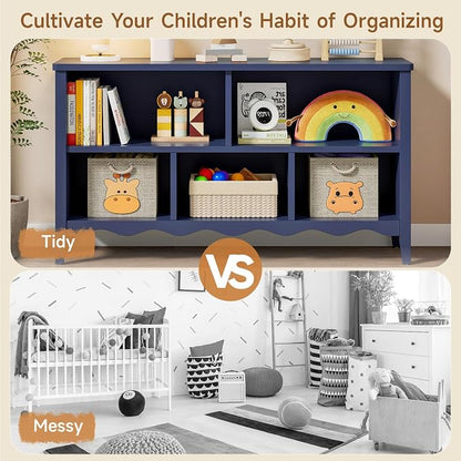 ONBRILL Montessori Shelf, 5 Cube Toy Storage Organizer - Image 9