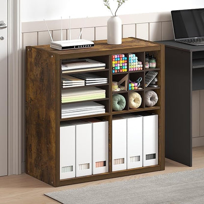 Furinno Cubicle Book Shelf, 4-Cube Bookshelf, Extra Thick Frame Reversible - Image 2