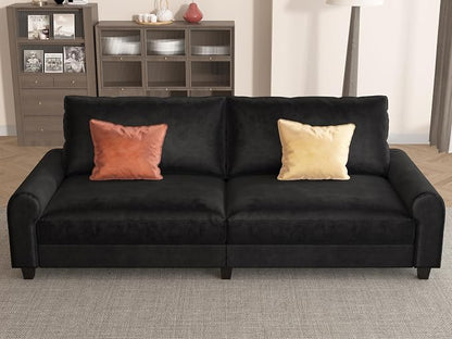 EASE MOOSE 88.5" Large Seat Velvet Loveseat Sofa, Soft Deep Seat Couches - Image 4